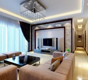 墙纸电视背景墙 150平米装修效果图片