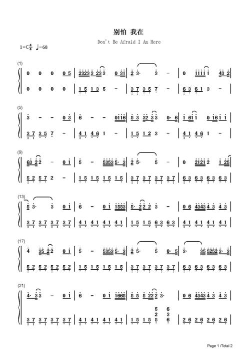 别怕我在隔壁老樊c调流行钢琴简谱