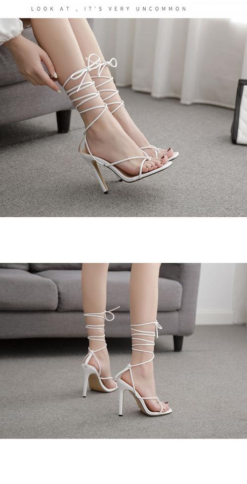高跟鞋情趣交叉绑带女细跟床上超高跟春夏季薄底罗马缠绕走秀细跟夏