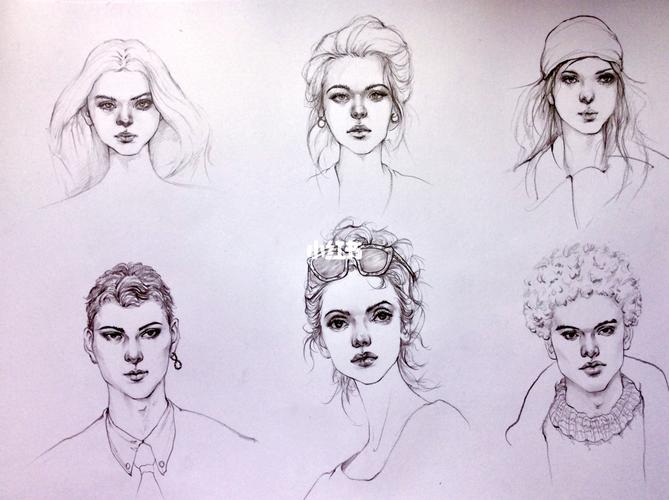 服装时装画 头像训练_绘画_文化_绘画