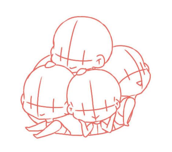 设计秀# 绘师一泉(id109385)的一组q版小人素材,单人到多人的动态都