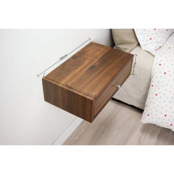 悬空床头柜北欧壁挂式悬空床头柜现代简约带抽屉梳妆台创意墙上床边桌