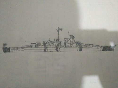 俾斯麦级战列舰(风影手绘左视图)