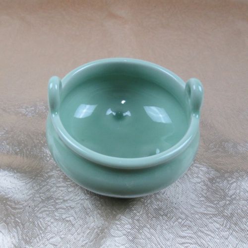 龙泉青瓷双耳香炉宣德炉 香道招财香炉 线香盘香薰香炉茶道香薰炉