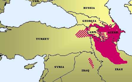 阿塞拜疆族2800万人口 分布: 伊朗1700万,占伊朗总人口24% 阿塞拜疆