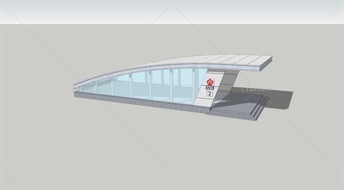 某现代风格地铁出入口设计su模型[原创]