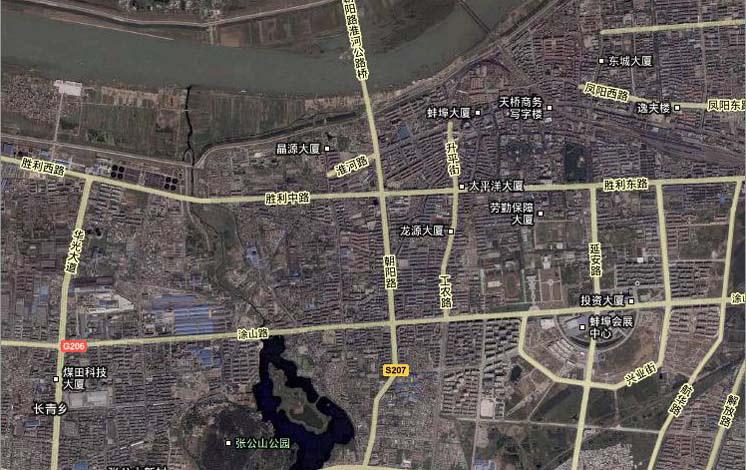 蚌埠市卫星地图