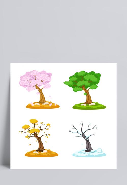 当前素材:春夏秋冬四季树木
