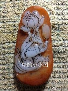 精雕图 灰度图 仿古木雕玉雕 观音手莲花