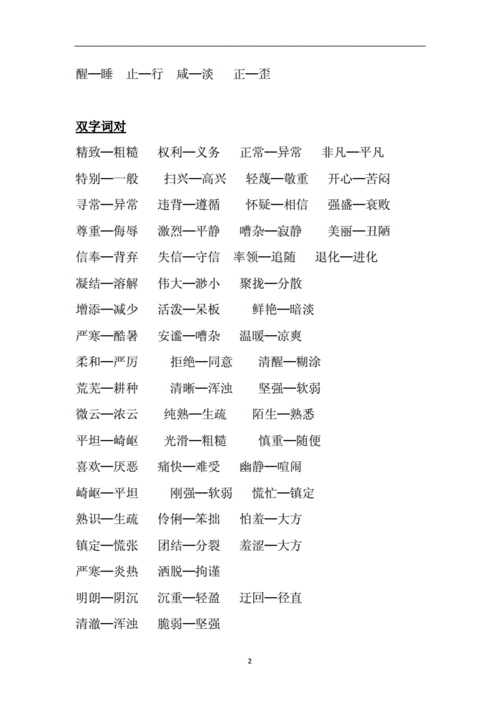 小学一年级反义词大全(打印).doc 5页