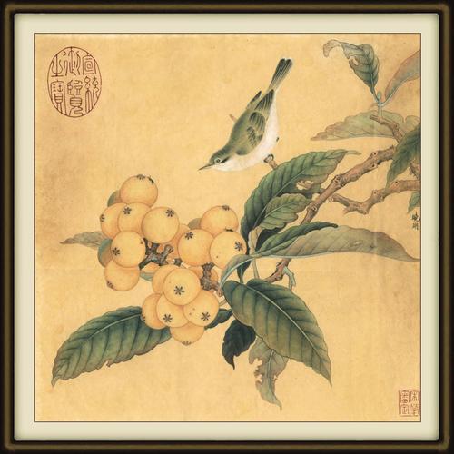 临宋枇杷绣眼图