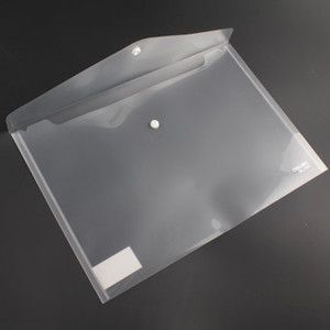 得力按扣文件袋5505a4纽扣袋按扣公文件袋透明白色资料袋文件夹