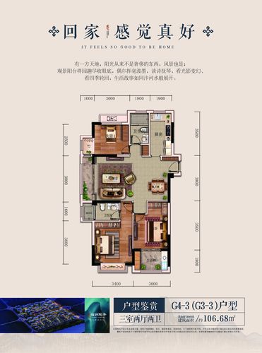 宿州宿州院子北区g4-3(g3-3)户型图_首付金额_3室2厅2