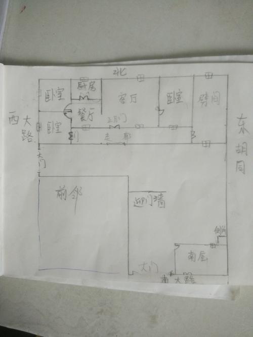 我家宅子是坐北朝南的刀把院子,东西长23米,南北着是