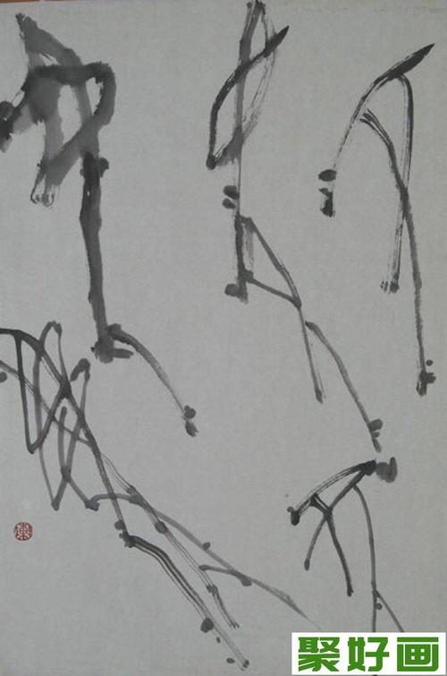 国画写意葡萄教程:葡萄的果实,叶子,藤条的画法