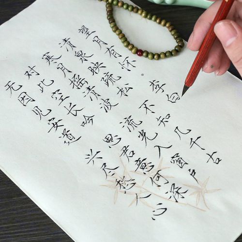 临摹描红宣纸宋徽宗瘦金卫夫人体簪花小楷学生软笔送新毛笔练字套装