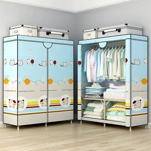 免安装折叠布衣柜出租房用简易衣柜卧室布艺家用现代简约组装衣橱定制