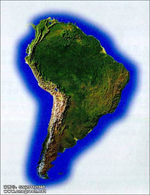 南美洲地图地形图