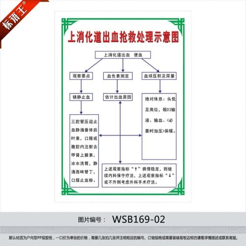 标语王 医院制度 急救流程挂图 上消化道出血抢救处理