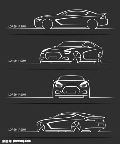 汽车线条图标图片素材