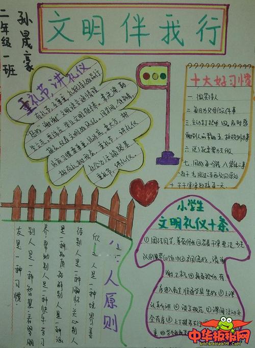 文明礼仪手抄报简单的,文明伴我行