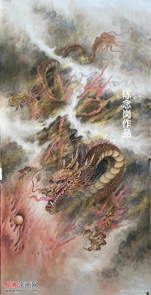 陈念岗画龙很注重气氛的渲染,这种氛围的营造是必不可少的,会增加龙