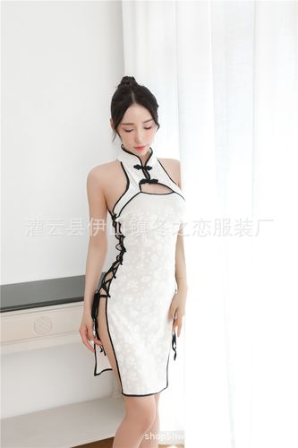 情趣内衣服民国性感侧开叉旗袍小胸复古修身制服夜店绑带套装批发