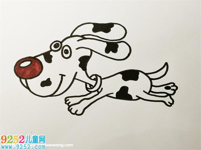 小狗简笔画,斑点狗简笔画教程