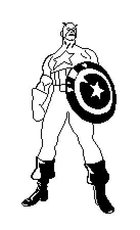 黑白版画风格像素画教程美国队长