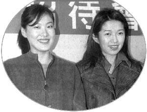 曾亲如姐妹的伏明霞(左)与叶静子