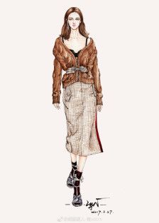 水彩##水彩教程##手绘##插画##时装画##服装设计手稿##服装彩色效果