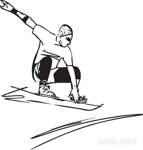 沙地滑板素描图插画-正版商用图片0ngozh-摄图新视界