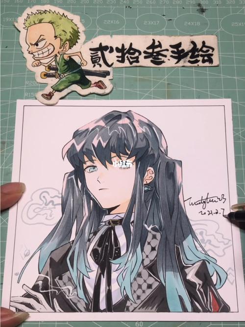 霞柱 时透无一郎_手绘_派通怎么样_马克笔_针管笔_鬼灭之刃_文化_绘画