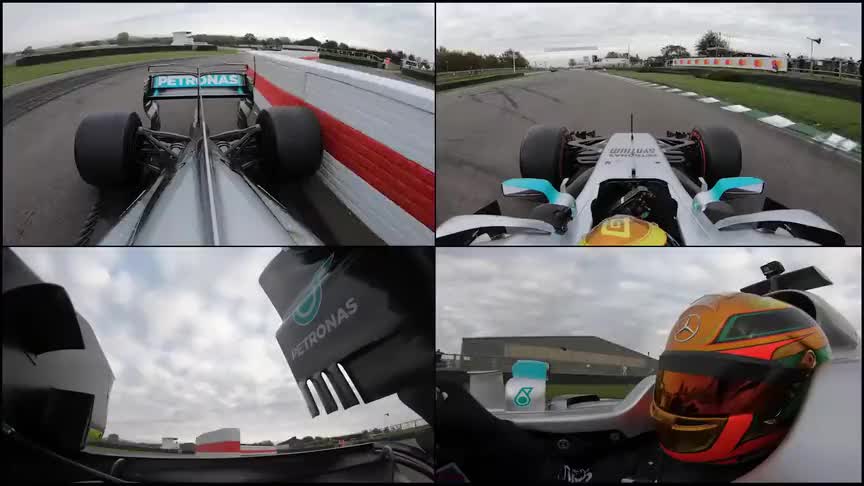 4个不同视角看f1车手极速狂飙