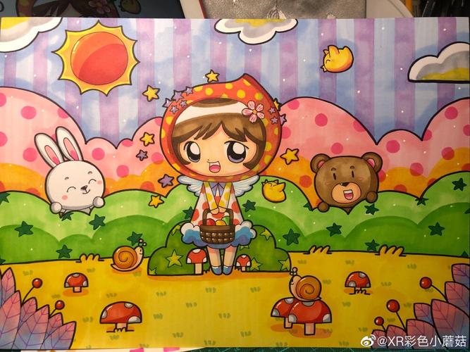 插画 可爱 蜡笔画