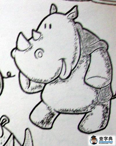 动物画素材犀牛图