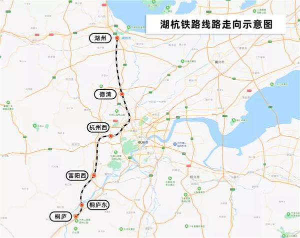  p>湖杭铁路自湖州站引出,接入杭黄高铁桐庐站,为双线高速铁路,设计