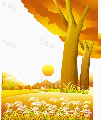 秋天手绘插画背景装饰