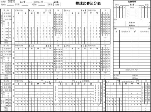 排球比赛记录表