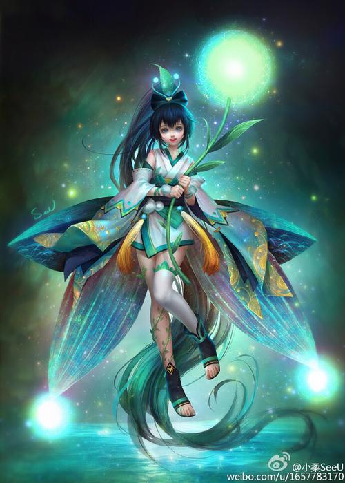 阴阳师 萤草 cg 唯美 画师:小柔seeu
