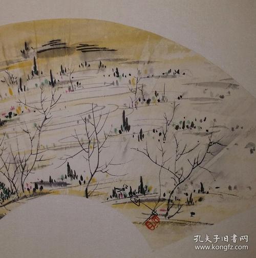 吴冠中日出扇面