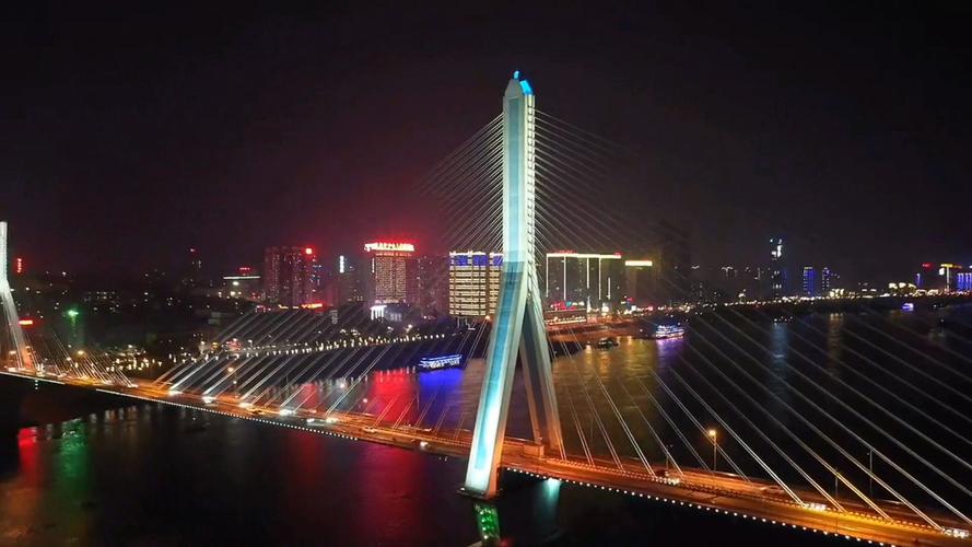 宜昌夷陵长江大桥夜景