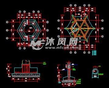 六角亭详图含结构