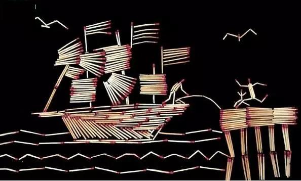 简单有趣的火柴拼贴画