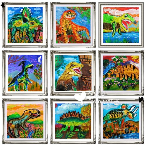 水粉画~恐龙_恐龙_水粉画_创意美术_少儿创意美术_文化_绘画