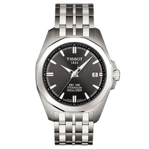 【tissot 天梭】prc 100 钛金属俐落简约运动腕表-铁灰(t