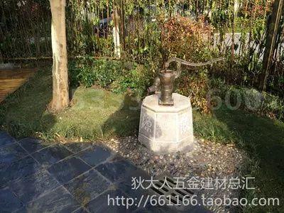铸铁压水井泵中式洋井头古董园林景观用品别墅花园喷泉水具压井-淘宝