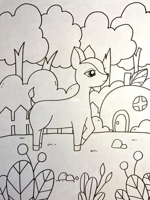 小鹿儿童画 简笔画 森林动物儿创 马克笔_儿童画_简笔