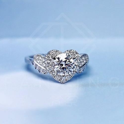 购客晓梵家之梵萦爱心莫桑石戒指微镶心型钻戒天使之心18k金戒指女