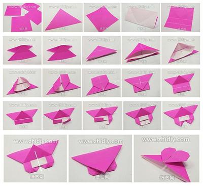 手工制作图解教程创意折纸大全 图解-心形折纸书签树叶书签折纸的步骤